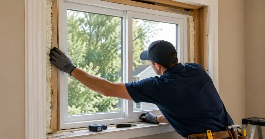 close-up of Low-E glass coating on an insulated window St. Thomas