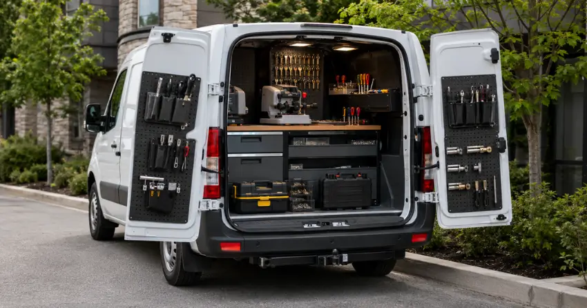 mobile locksmith service vehicle equipped with tools in St. Thomas