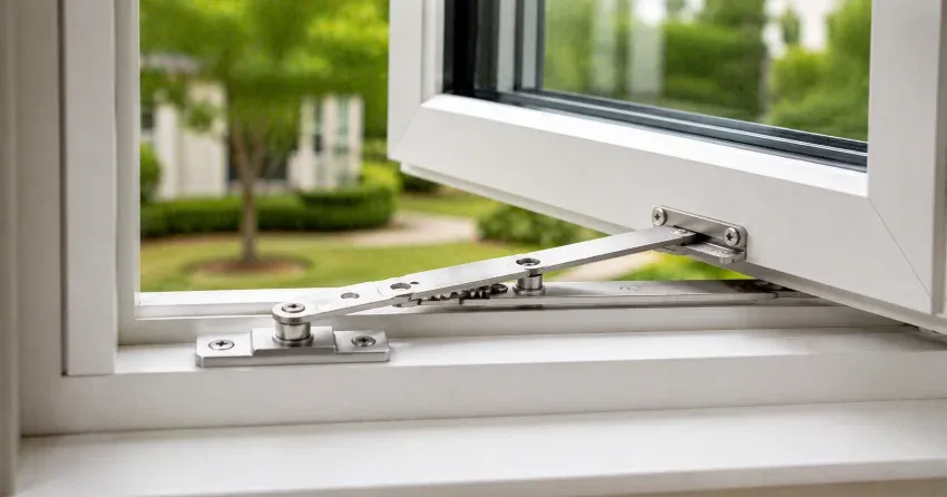 technician replacing casement window hinge in St. Thomas