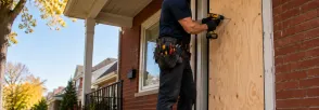 Temporary Door Securing Orchard Park Meadows, St. Thomas