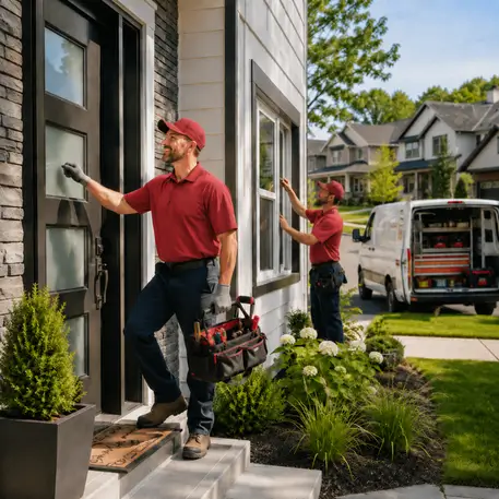 Local crews handling entry doors, patio doors and window replacements across the coverage map